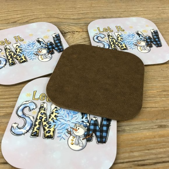 Let it Snow Winter Coasters Set of 4 - Picture 5 of 7